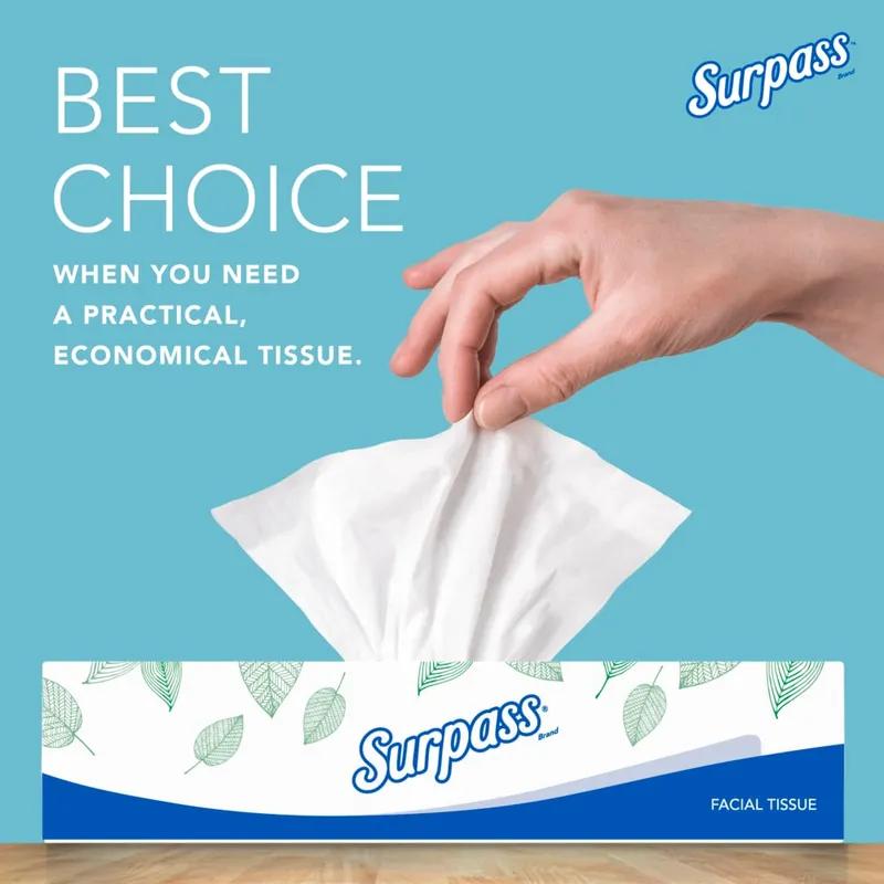 Surpass® Facial Tissue 7.8X8.3 IN White 125 Count/Pack 60 Packs/Case 7500 Count/Case
