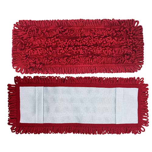 HOSPECO® Mop Pocket 18 IN Red Microfiber Canvas With Canvas Backing Looped Mesh Backed Side Open 1/Each