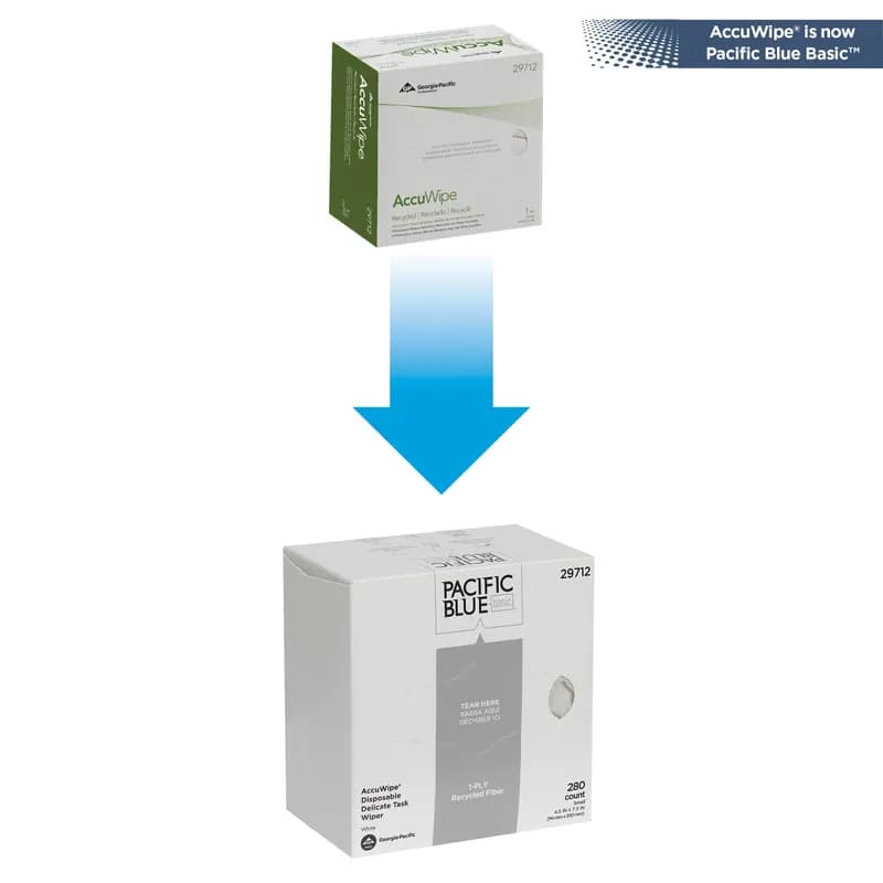 Pacific Blue Basic AccuWipe Cleaning Wipe 5X8 IN 1 White Disposable 280 Sheets/Pack 60 Packs/Case 16800 Sheets/Case