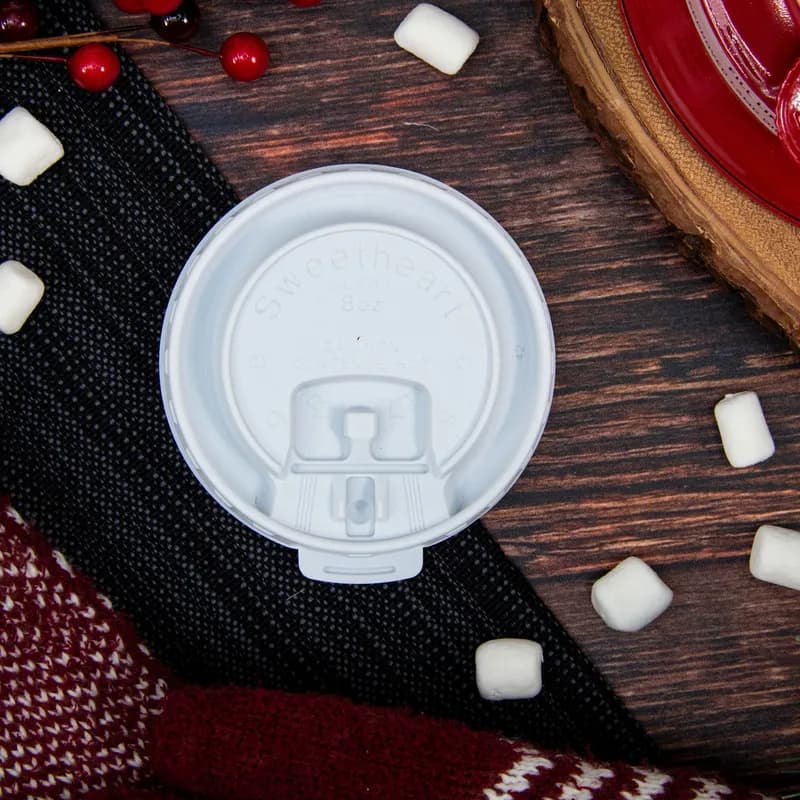 Dart® Trophy® Plus™ Lid 3.23X0.368 IN HIPS White For 8-9 OZ Cups Lift Back Lock Tab 100 Count/Bag 20 Bags/Case