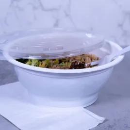 Bowl & Lid Combo 30 OZ Plastic White Microwave Safe 150/Case