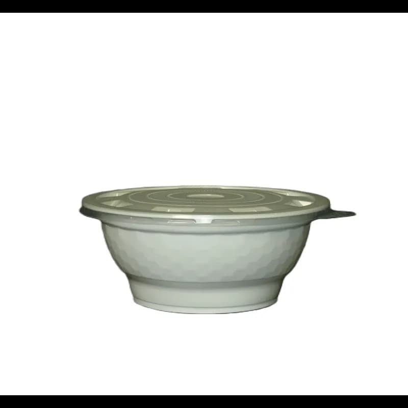 Bowl & Lid Combo 30 OZ Plastic White Microwave Safe 150/Case