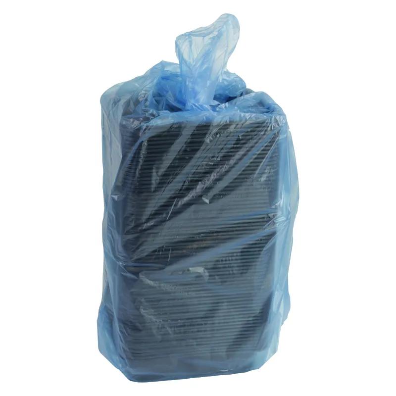 Take-Out Container Base 6.5X8.5 IN 3 Compartment CPET Black Rectangle Oven Safe 390/Case