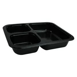 Take-Out Container Base 6.5X8.5X1.5 IN CPET Black Rectangle Oven Safe 390/Case