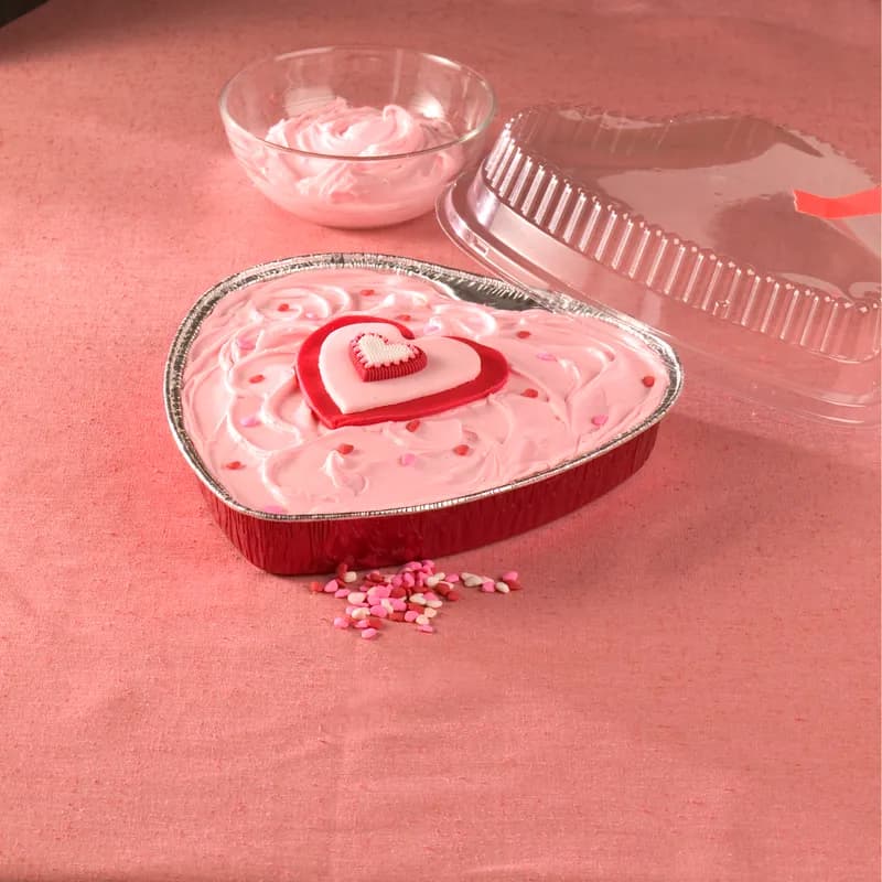 Cake Pan Large (LG) 9.188X9.625X1.5 IN Aluminum Red Heart 100/Case