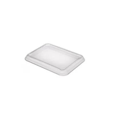 Lid Dome Small (SM) 5X6.6X0.62 IN PET Clear Rectangle For 12-16-22-25 OZ Container 600/Case