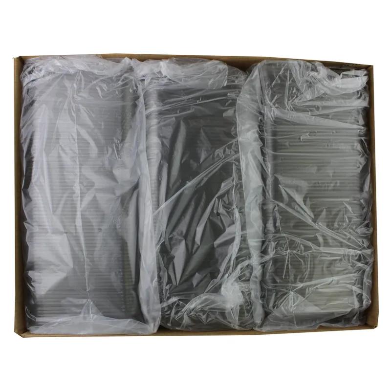 Lid Medium (MED) 6.5X8.5 IN 3 Compartment PET Clear Rectangle For Tray 390/Case