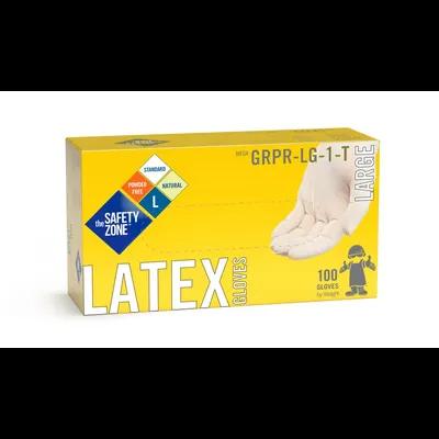 Gloves Large (LG) Natural Latex Powder-Free 100 Count/Pack 10 Packs/Case