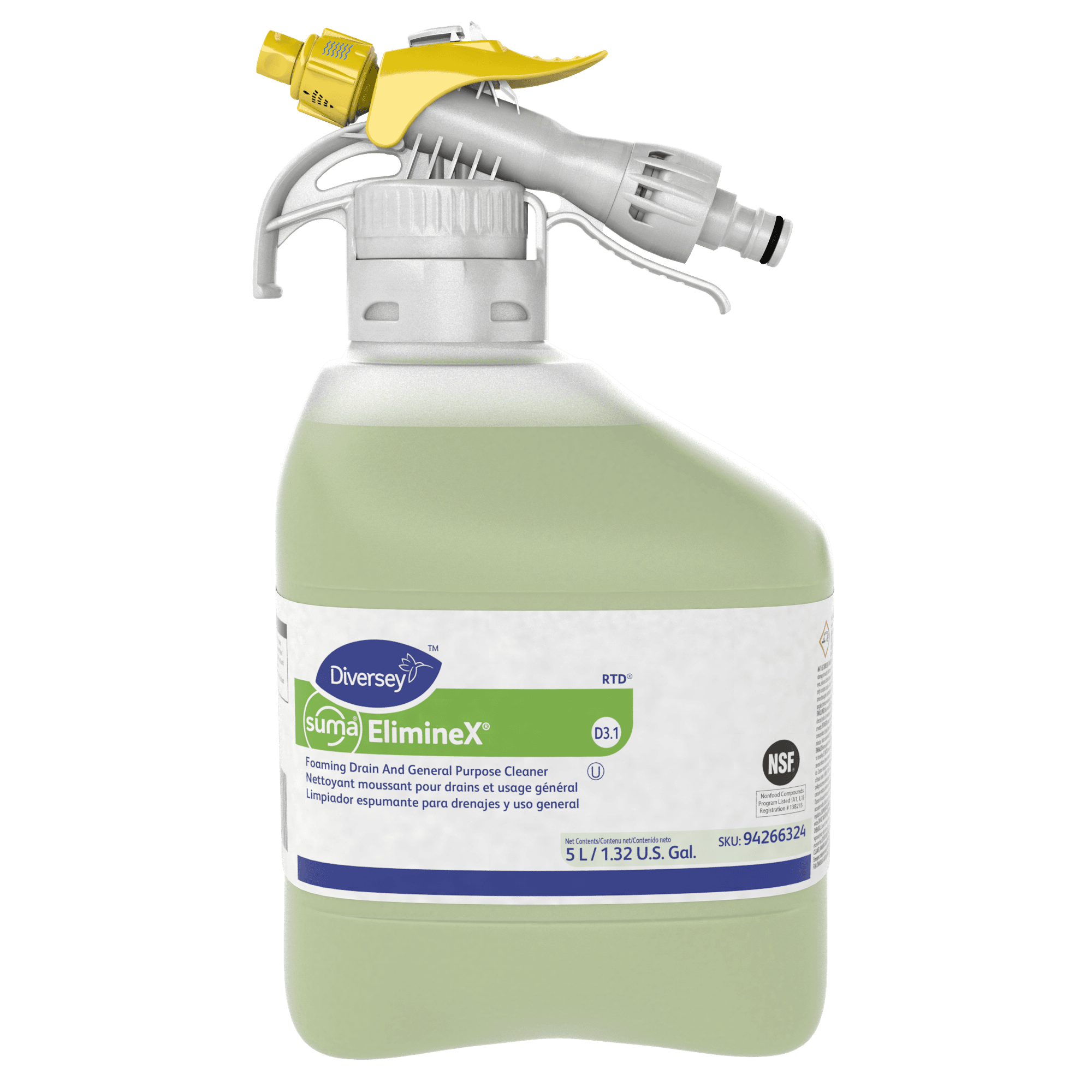 Suma® Eliminex Drain Cleaner 5 L General Purpose Liquid RTD Foam Kosher 1/Each