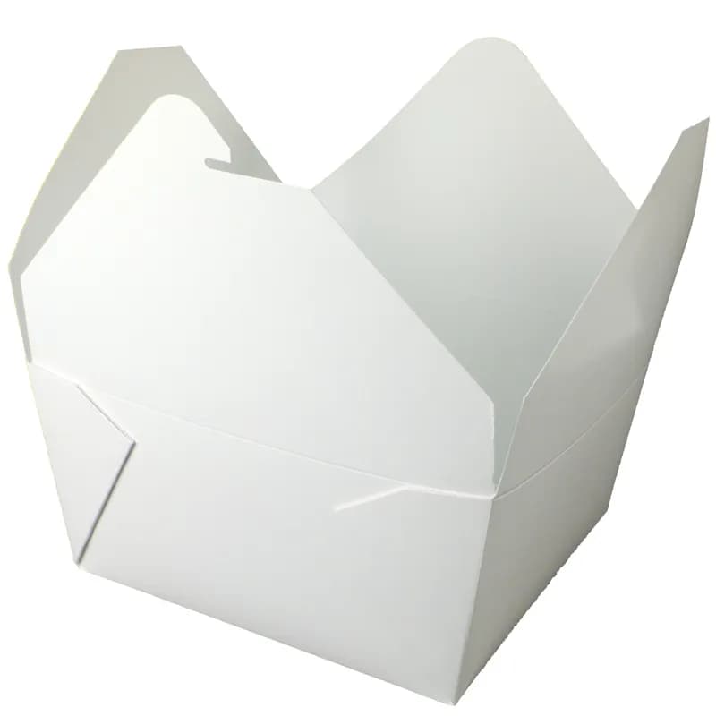 Bio-Pak® Take-Out Box 9.75X9.75X4.5 IN Paper White Square 100/Case