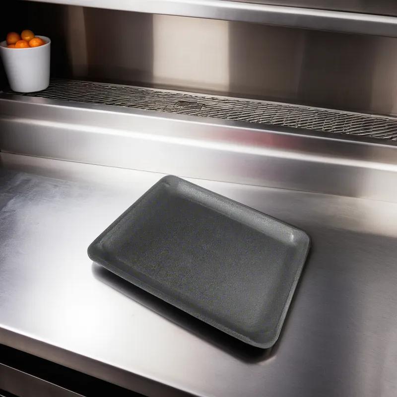9L Meat Tray 9.25X12.31X1.19 IN Polystyrene Foam Black Rectangle Heavy 250/Bundle