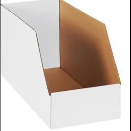Bin Box 18X8X10 IN White Corrugated Paperboard 32ECT 200# Open Top Bin 1/Each