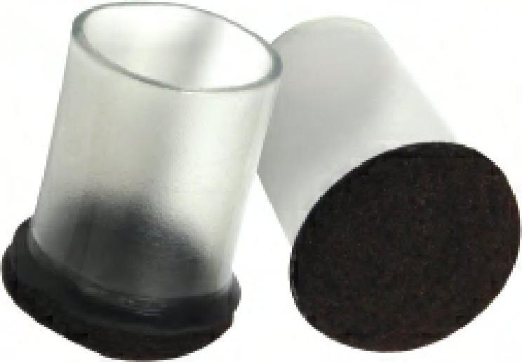 Clear Sleeve™ Floor Protector Tips 1.38 IN Clear Black PE 100/Case