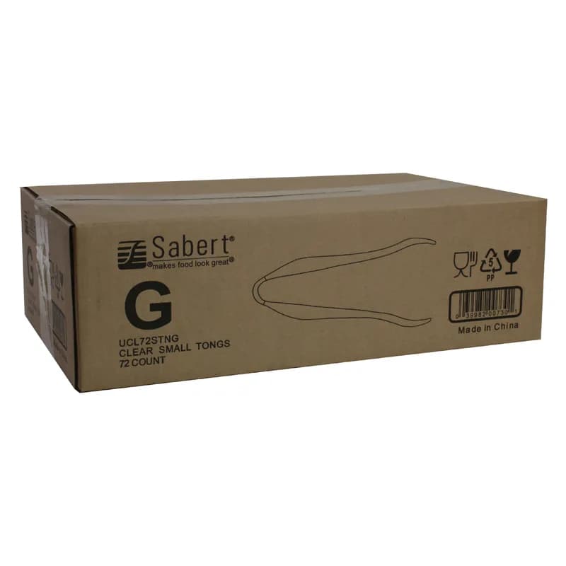 Tongs 6.25 IN PP Clear 72/Case