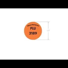 Yellow Nectarine Plum PLU#3189 Label 1.5 IN Orange Black Round 1/Roll