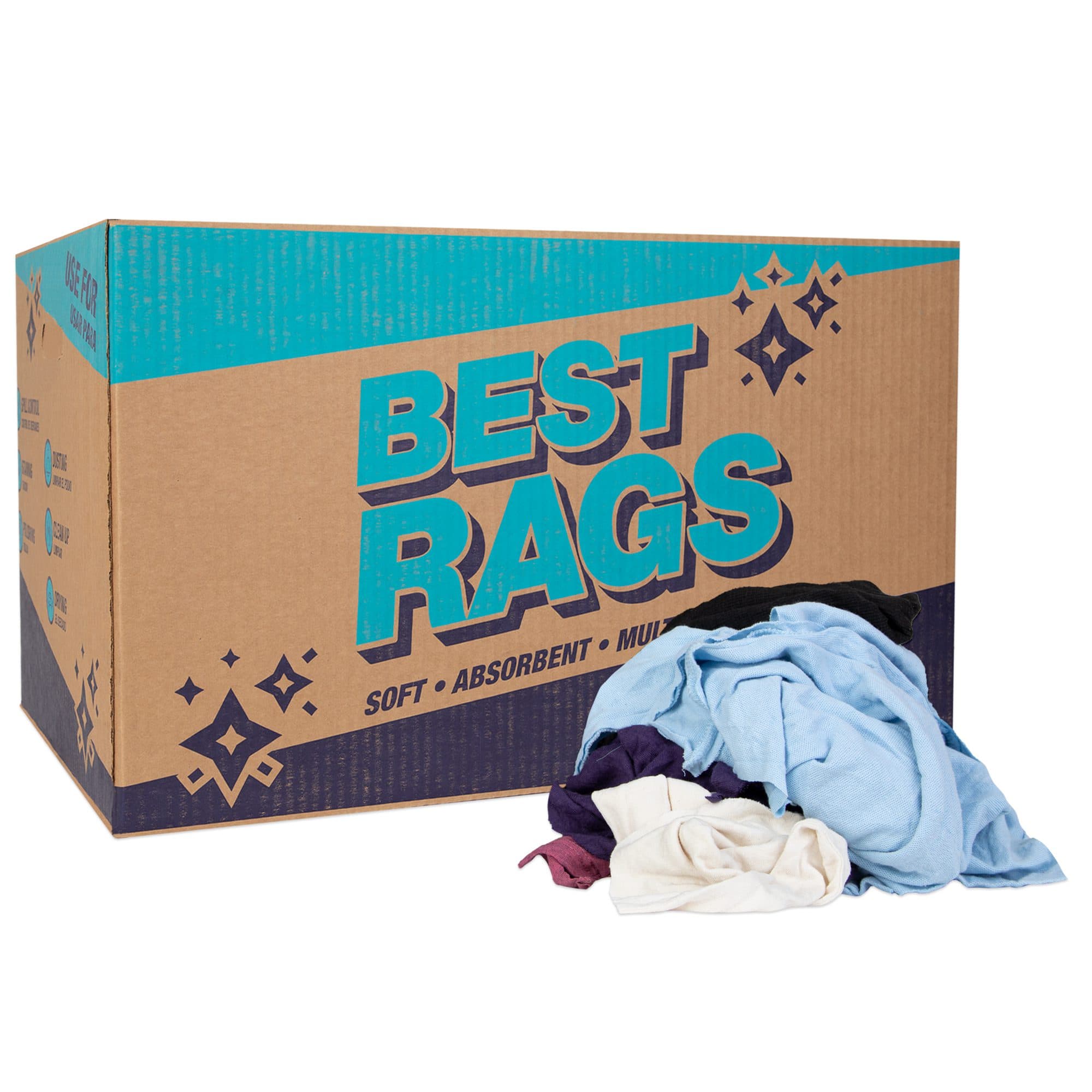 Monarch Brands T-Shirt Rag 25 LB Cotton Multicolor 25/Case