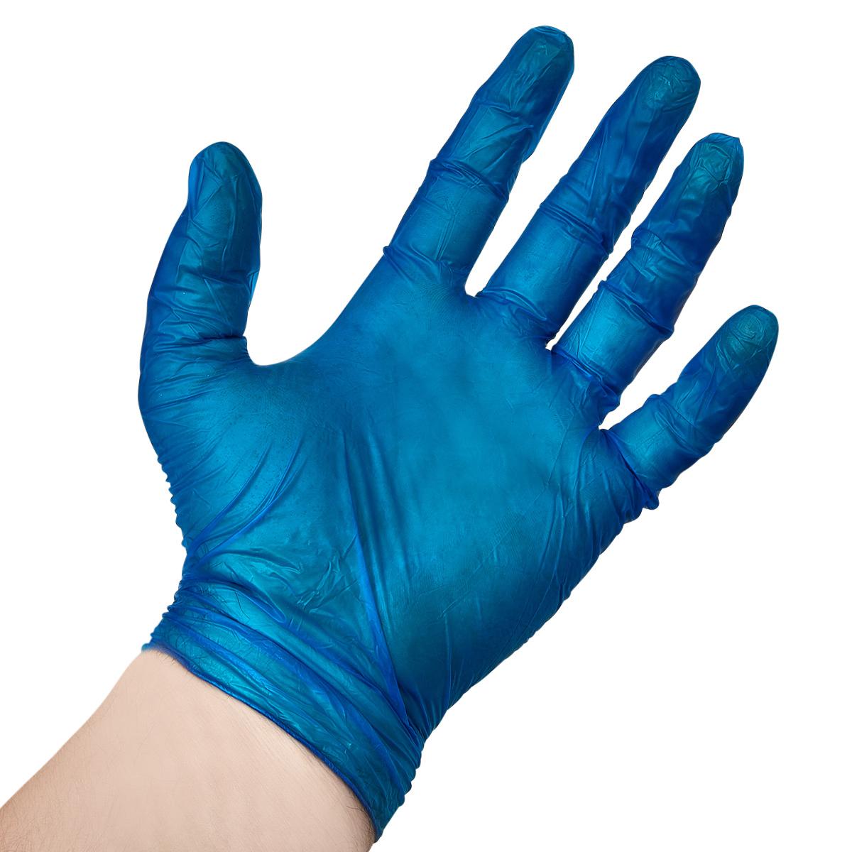 Victoria Bay General Purpose Gloves XL Blue Vinyl Disposable Powder-Free 100 Count/Pack 10 Packs/Case 1000 Count/Case