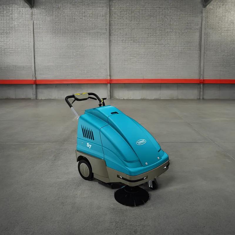 S7 Floor Sweeper 49X29X37.75 IN 1.6 Cubic Foot 28IN Teal 12v With 28IN Head Cordless Walk Behind Battery 1/Each