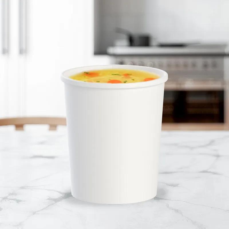 Solo® Flexstyle® Food Container Base 32 OZ Double Sided Poly Paper (DSP) White 25 Count/Bag 20 Bags/Case 500 Count/Case