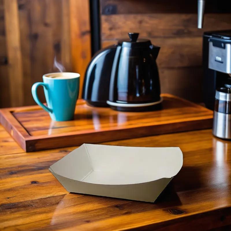 Food Tray 5 LB Clay-Coated Kraft Board Kraft 500/Case