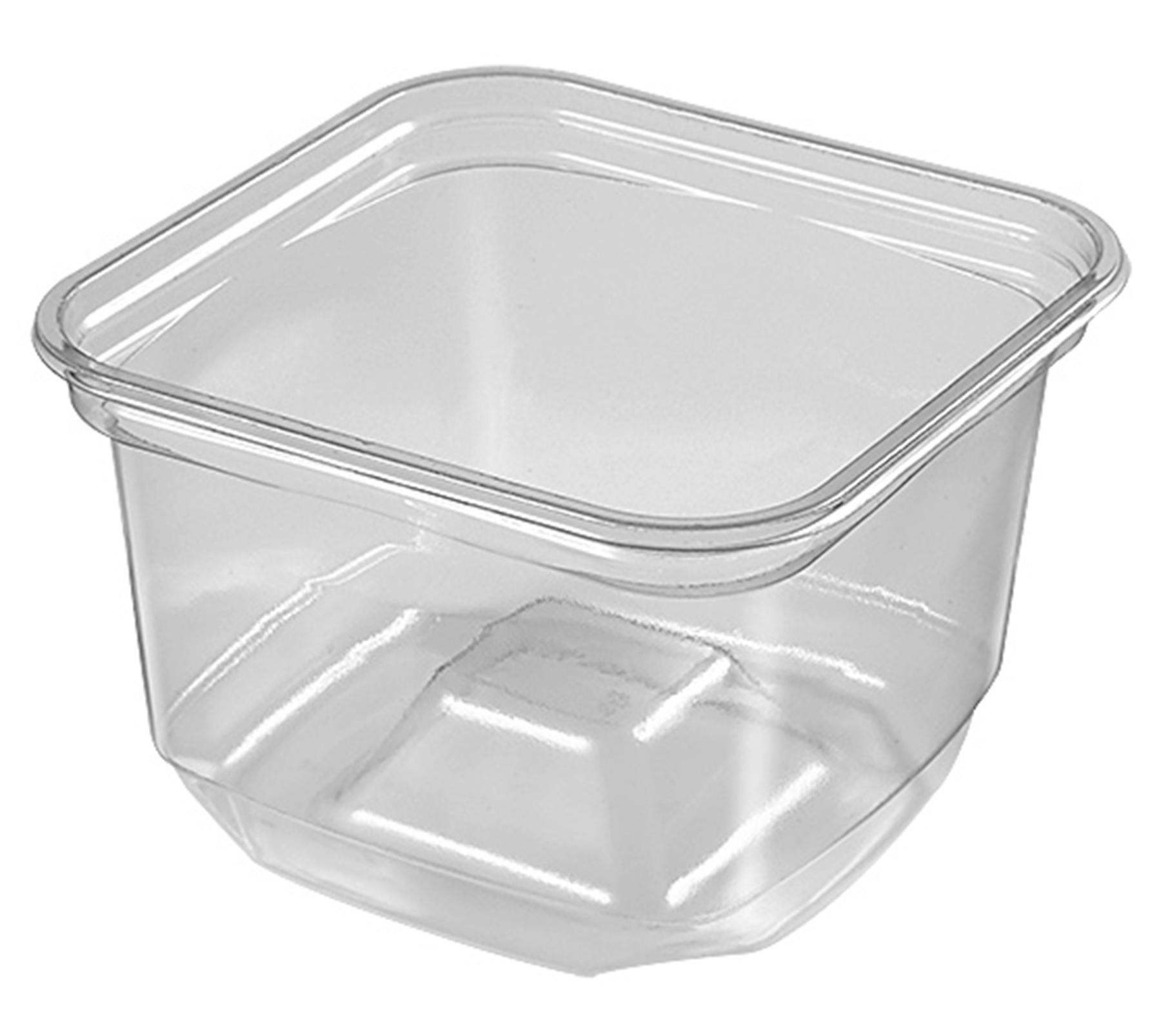 Deli Container Base With Dome Lid 16 OZ PET Clear Square 750/Case