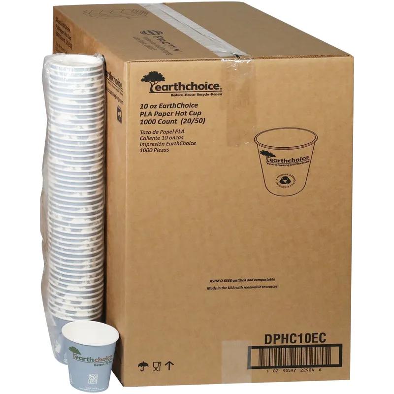 Hot Cup Squat 10 OZ Paperboard PLA Blue 1000/Case