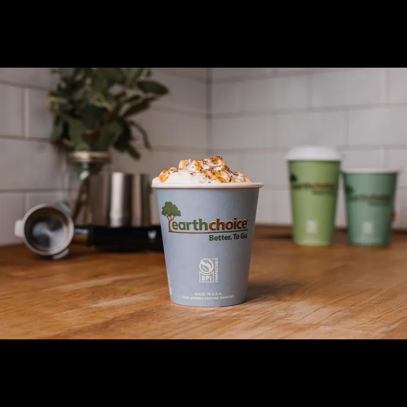 Hot Cup Squat 10 OZ Paperboard PLA Blue 1000/Case