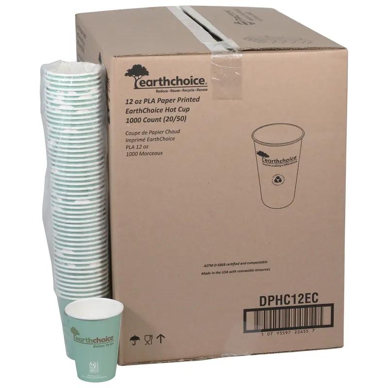 EarthChoice® Hot Cup 12 OZ Paperboard PLA Teal 1000/Case