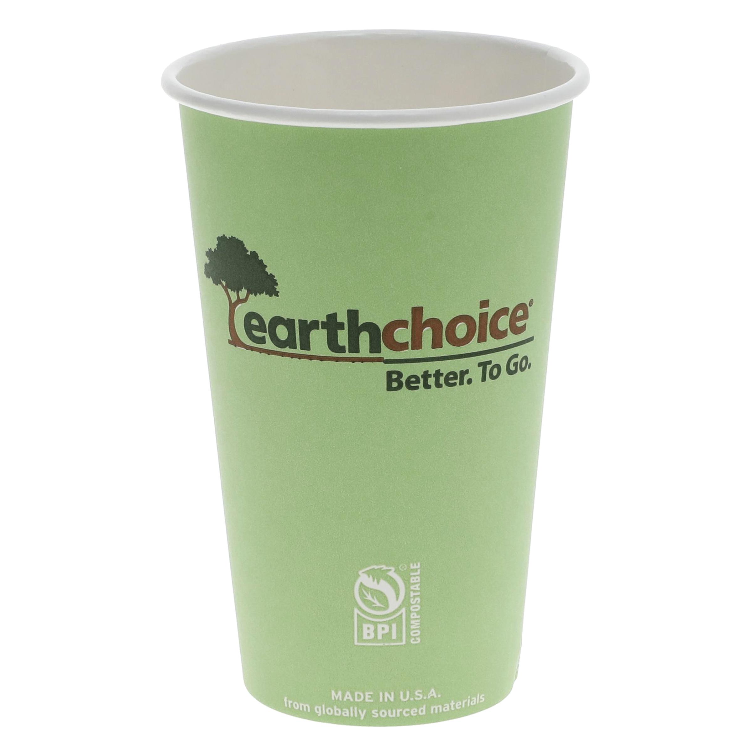 EarthChoice® Hot Cup 16 OZ Paperboard PLA Green 1000/Case