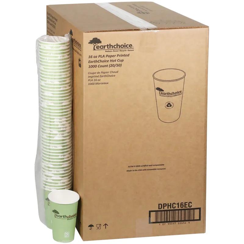 EarthChoice® Hot Cup 16 OZ Paperboard PLA Green 1000/Case