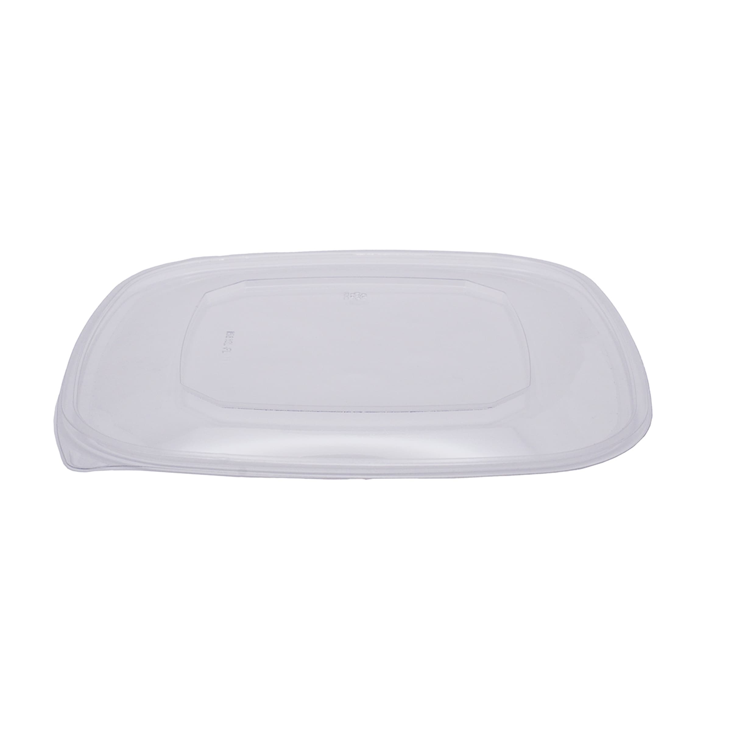 Super Bowl Plus Lid Flat XL 10.8X10.8X0.25 IN PE Clear Square For 48-80-160 OZ Container 50/Case