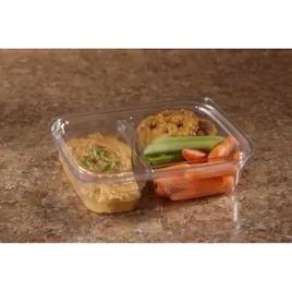 Lid 7X5.5 IN 2 Compartment PET Clear Square For 19.5 OZ Bowl 450/Case