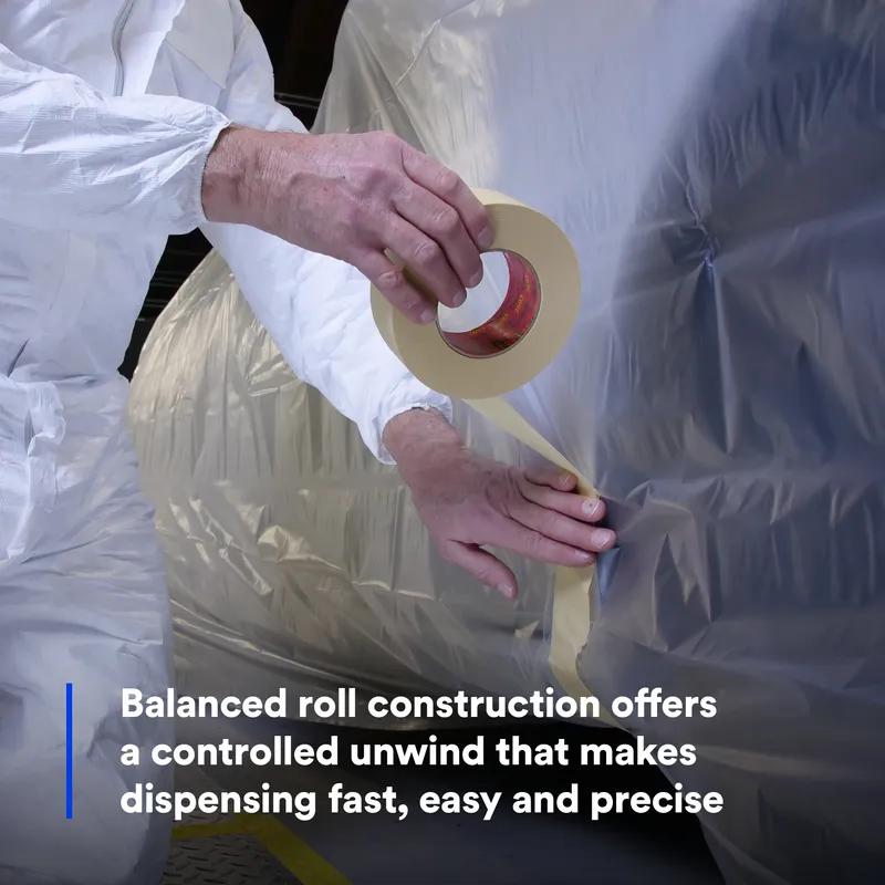 3M™ 2693 Masking Tape 6IN X60YD Tan Crepe Paper High Performance 8 Rolls/Case