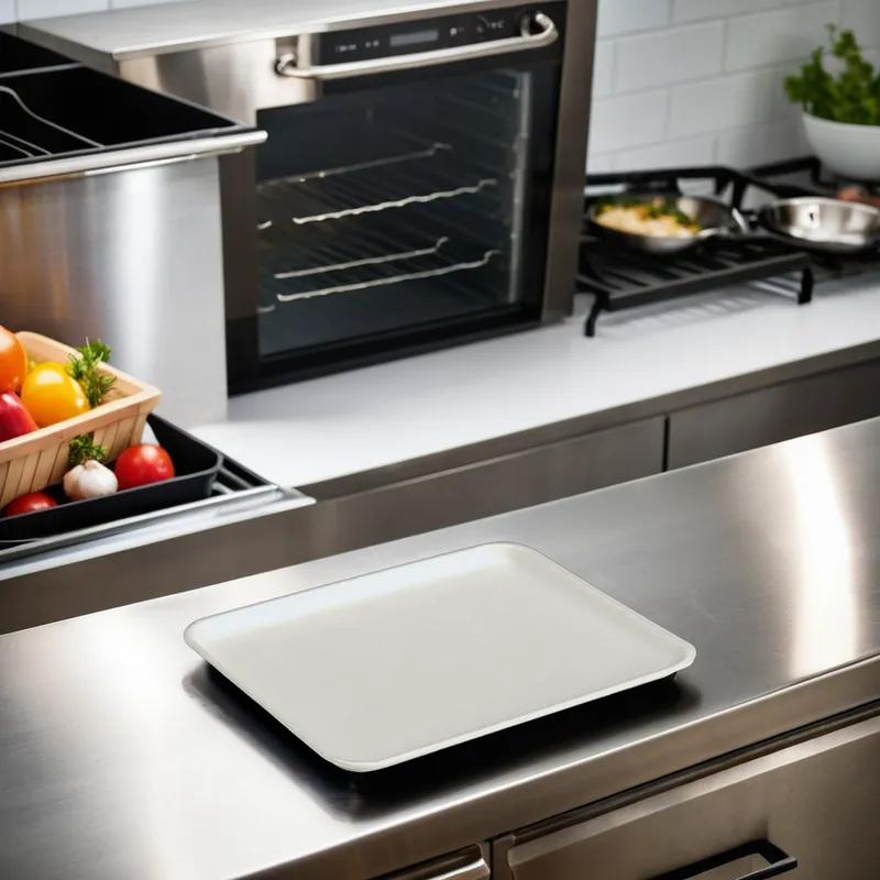 1525S Meat Tray 8X14.75X0.9 IN Polystyrene Foam White Rectangle 250/Case