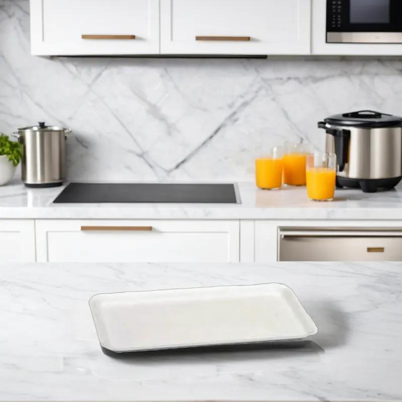 16S Meat Tray 7.38X12.38X0.63 IN Polystyrene Foam White Rectangle 250/Case