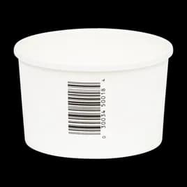 Soup Food Container 16 OZ SBS Paperboard Poly-Coated Paper White Squat Barcode Bulk 500/Case