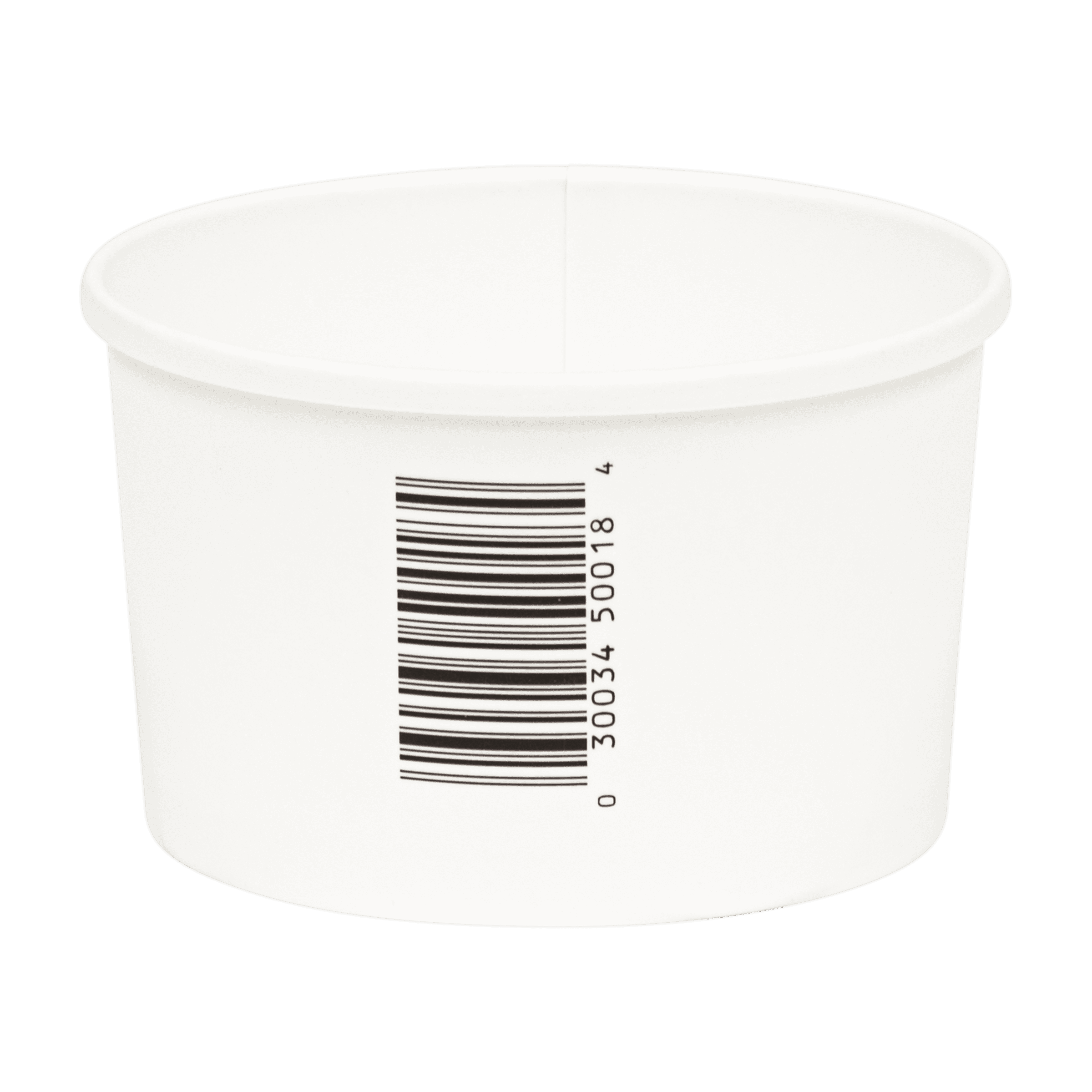 Soup Food Container 16 OZ SBS Paperboard Poly-Coated Paper White Squat Barcode Bulk 500/Case