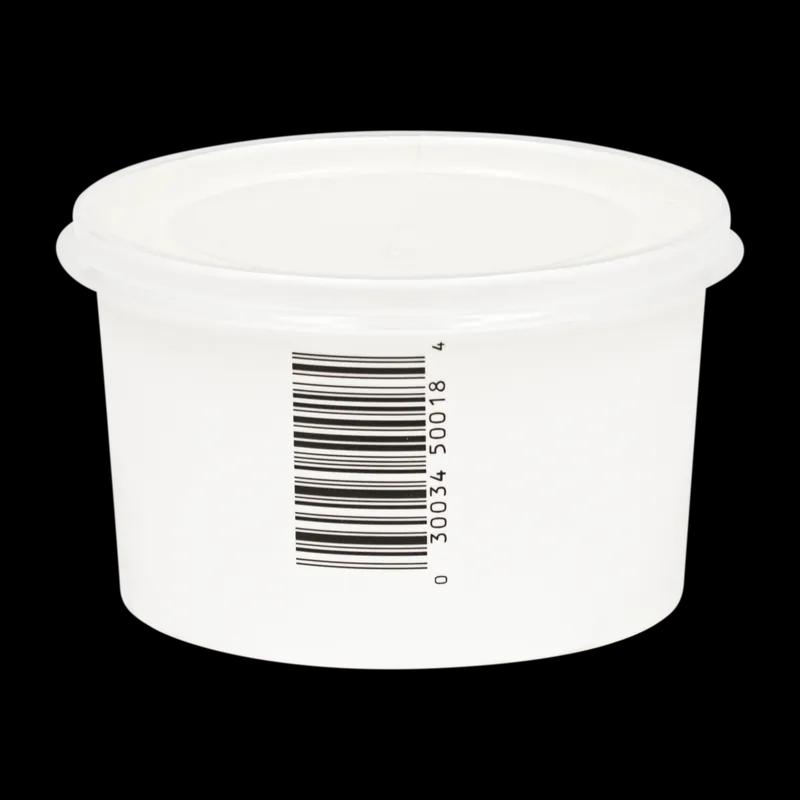 Soup Food Container 16 OZ SBS Paperboard Poly-Coated Paper White Squat Barcode Bulk 500/Case