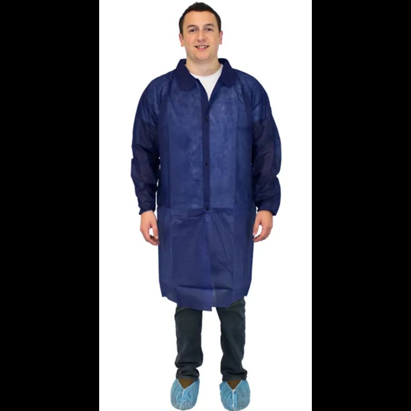 Lab Coat XXXL Blue No Pockets 30/Case