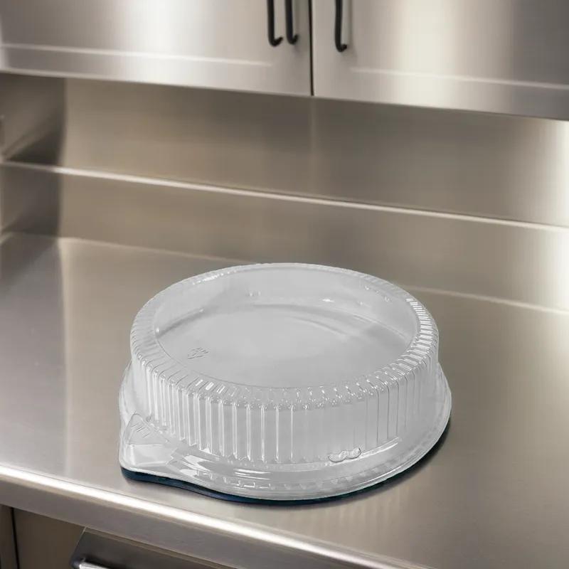 Pebble Box Lid Dome 10 IN PET Clear Round For Plate Grease Resistant 125 Count/Pack 4 Packs/Case 500 Count/Case