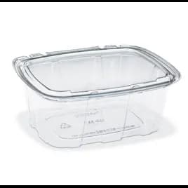Crystal Seal® Deli Container Hinged With Flat Lid 16 OZ PET Clear Rectangle 200/Case