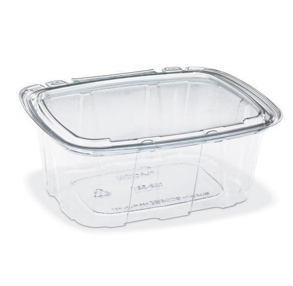 Crystal Seal® Deli Container Hinged With Flat Lid 16 OZ PET Clear Rectangle 200/Case
