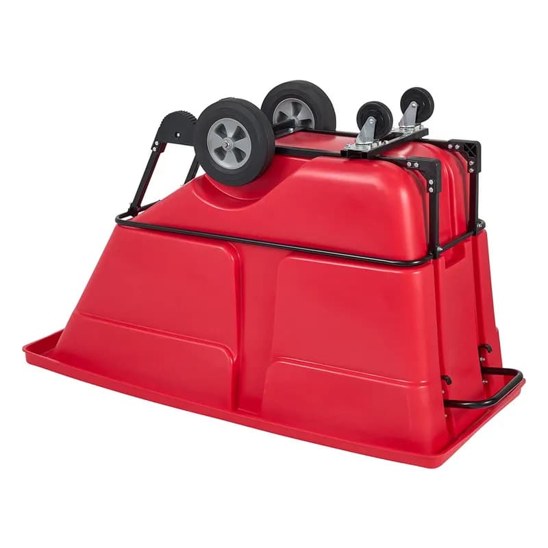 Utility Tilt Truck 1 Cubic Yard 1250 LB Red Black Resin FDA Compliant 5 IN Swivel Caster Standard Duty Rotomolded 1/Each