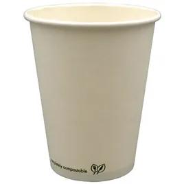 Hot Cup 12 OZ Single Wall Poly-Coated Paper PLA White 1000/Case