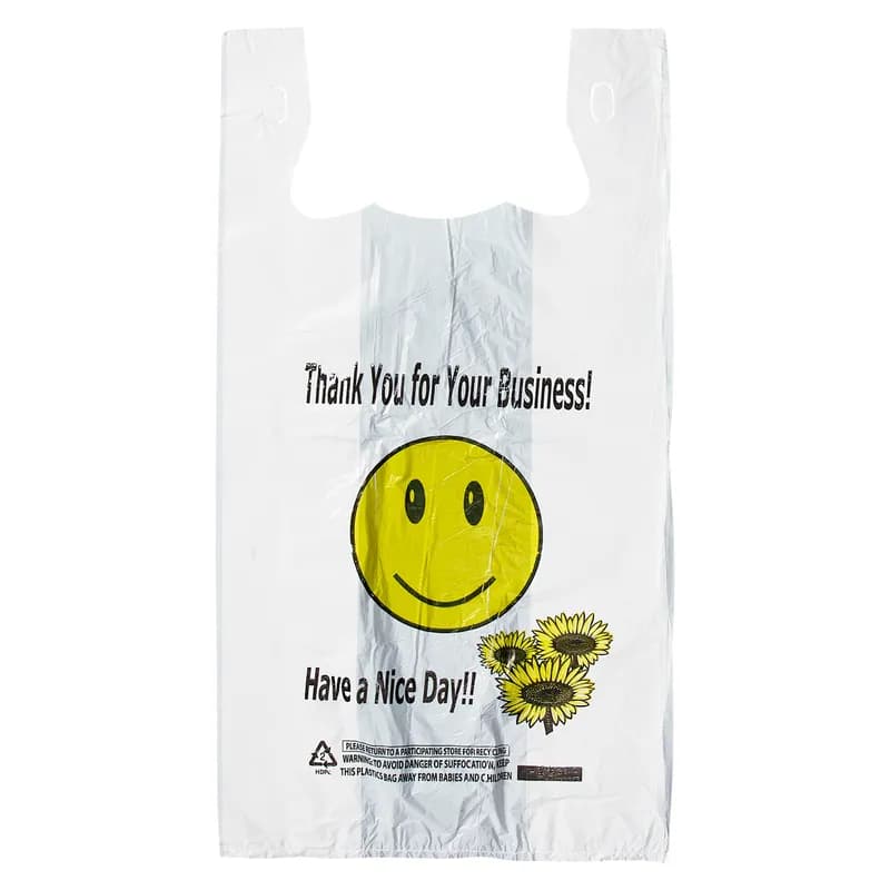 Victoria Bay Bag 12X7X23 IN 1/6 High-Density Polyethylene (HDPE) 22MIC Smiley Face 500/Case