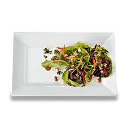 Plate 10.5X6 IN Plastic White Rectangle 120/Case