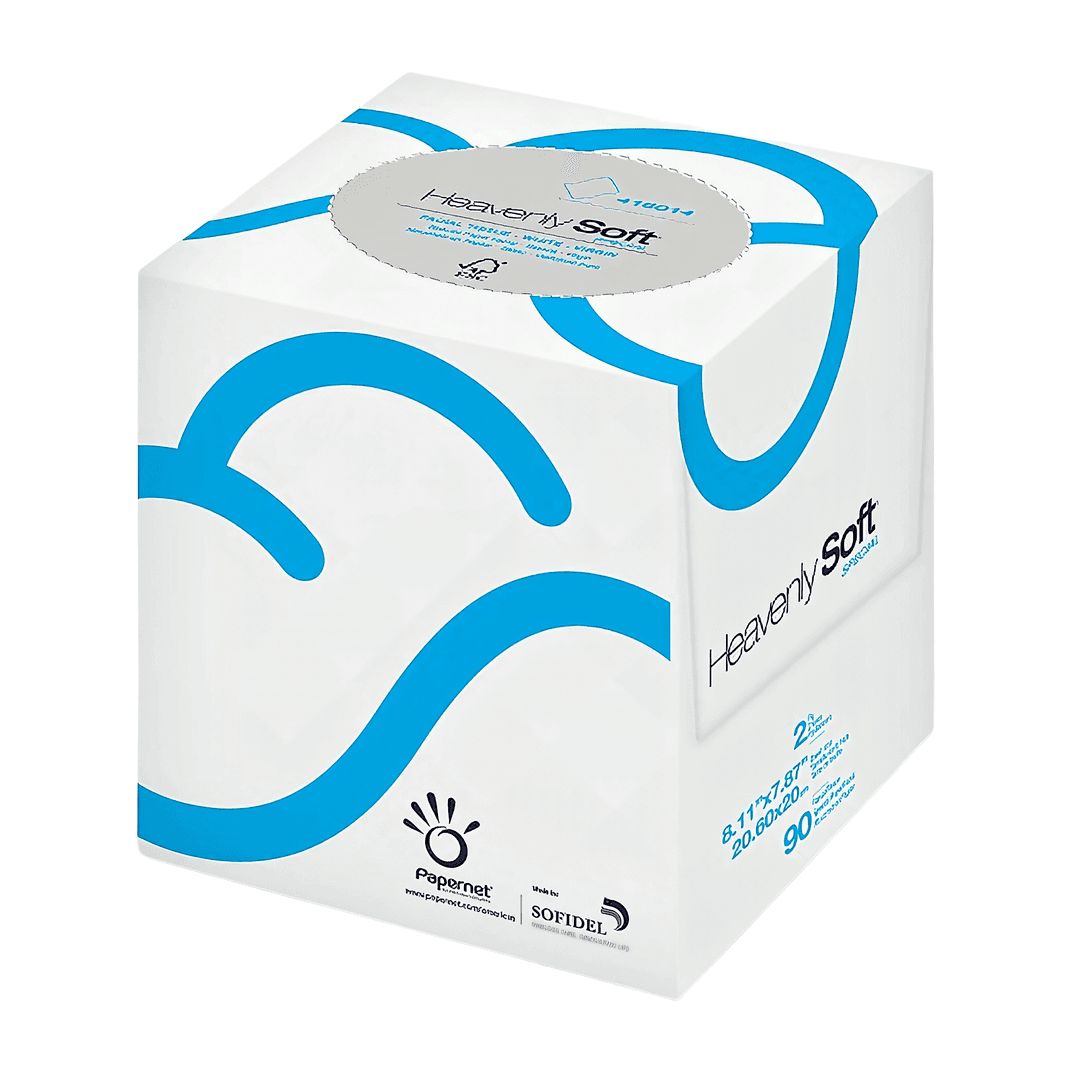 Heavenly Soft Papernet Facial Tissue 7.99X8.19 IN 2PLY White Cube Box 90 Sheets/Pack 3240 Sheets/Case