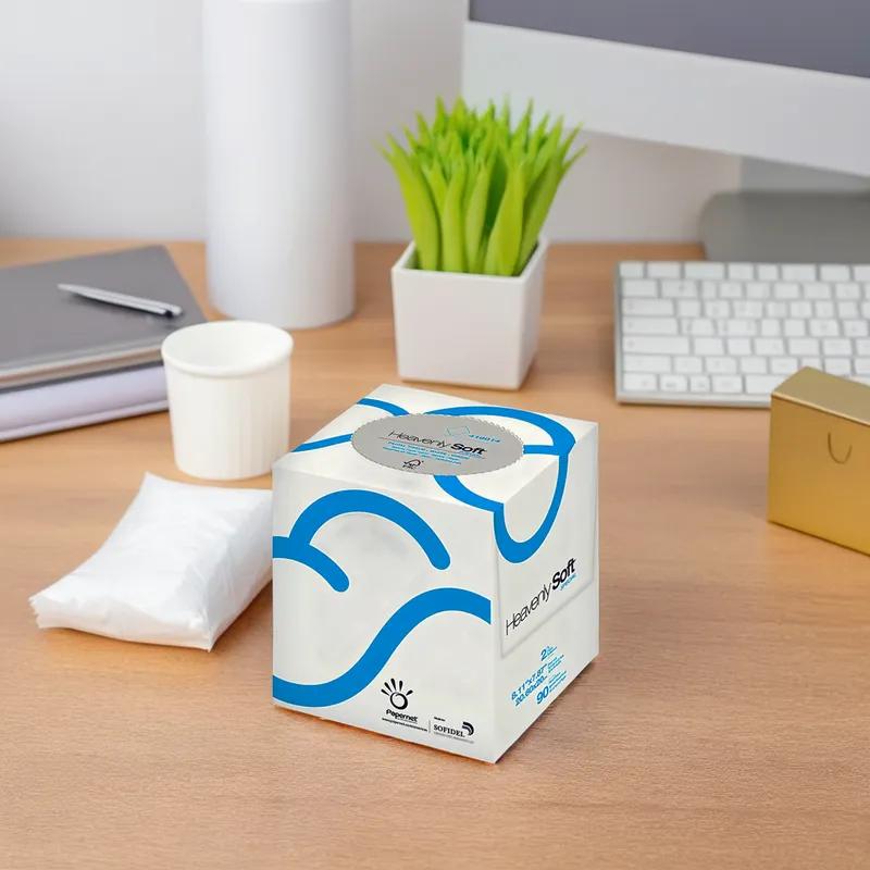 Heavenly Soft Papernet Facial Tissue 7.99X8.19 IN 2PLY White Cube Box 90 Sheets/Pack 3240 Sheets/Case