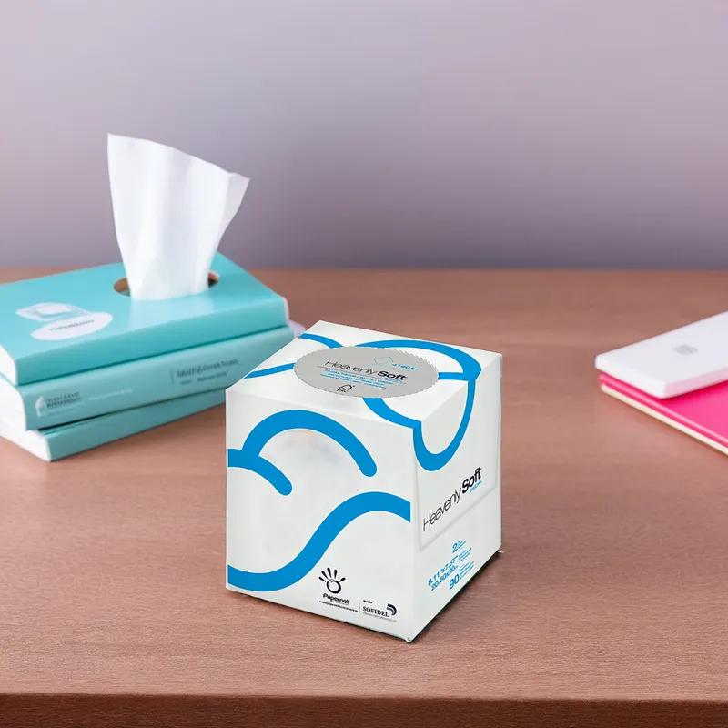 Heavenly Soft Papernet Facial Tissue 7.99X8.19 IN 2PLY White Cube Box 90 Sheets/Pack 3240 Sheets/Case