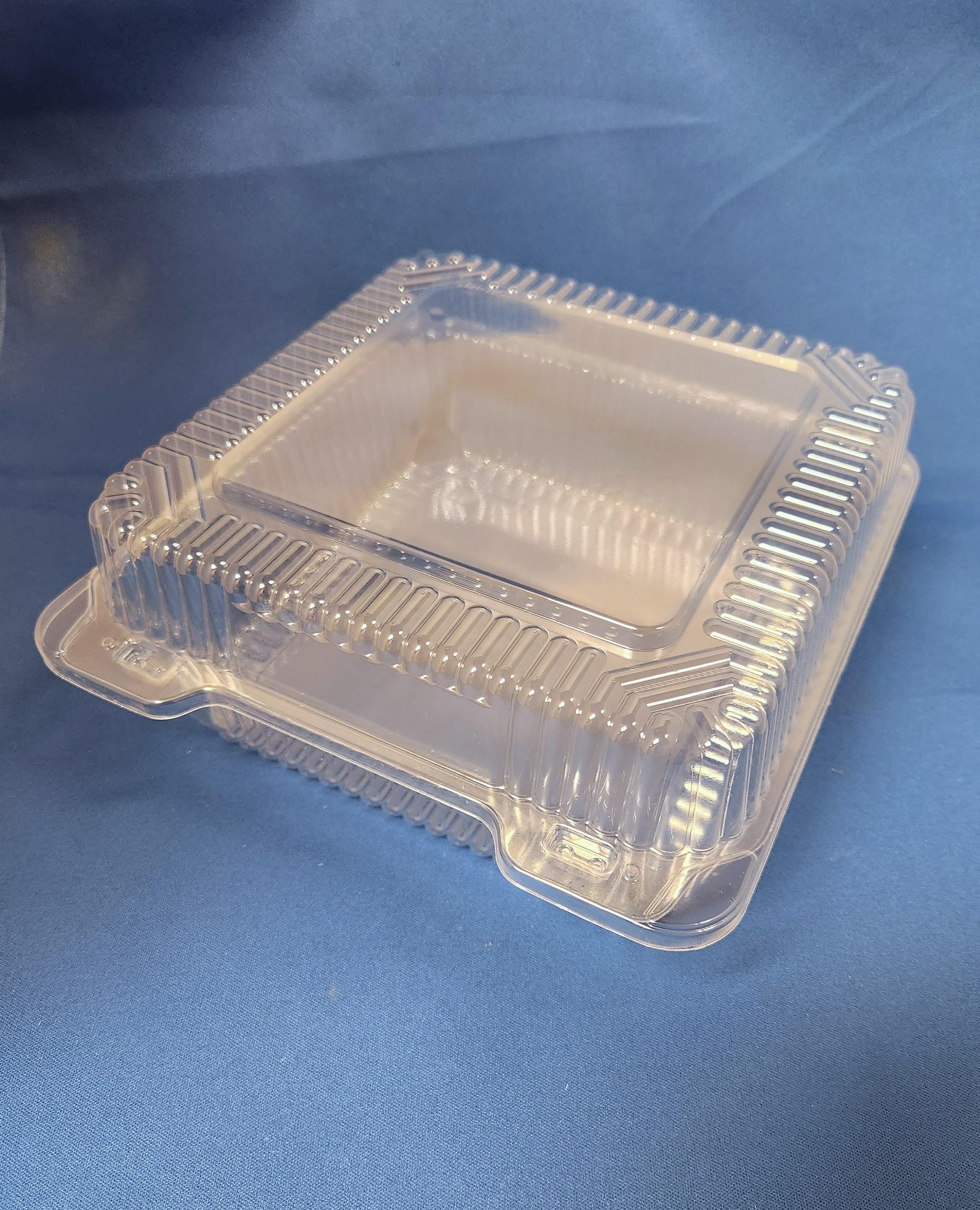 Bakery Hinged Container With Dome Lid 7X7X3.5 IN OPS Clear Square 200/Case